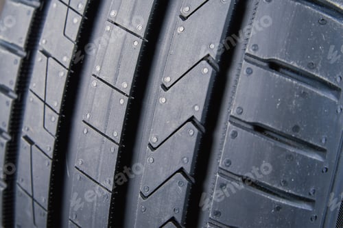 Preview: Close up on new summer tire with tread pattern
