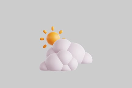 Preview: Cartoon sun peeking through clouds