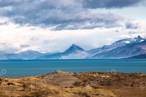 Preview: Viedma Lake and Mountain range of the Andes. Lago Argentino Department, Argentina. Patagonia