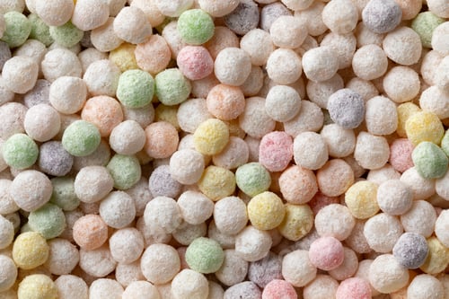 Preview: Colorful uncooked tapioca pearls close up full frame