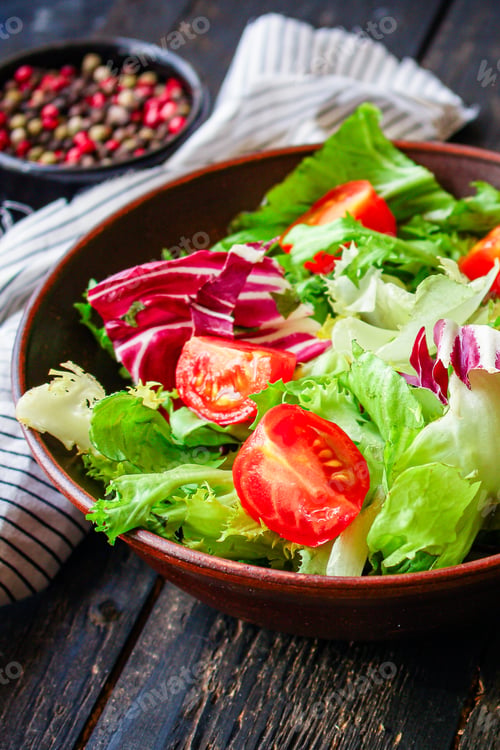 Preview: Healthy Salad, Leaves Mix Salad (Mix Micro Greens, Cucumber, Tomato, Onion, Other Ingredients) Keto