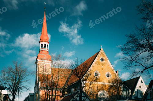 Preview: Parnu, Estonia. Close Up View Of Lutheran Church Of St. Elizabet