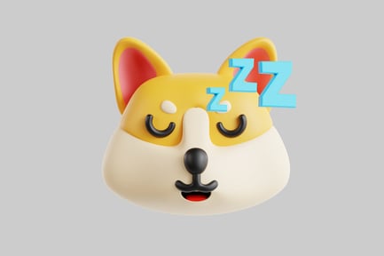 Preview: Cartoon sleeping dog emoji asset