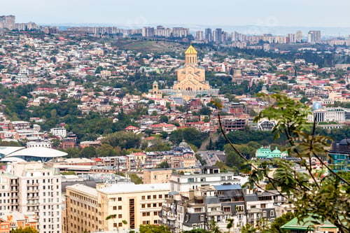 Preview: view of Tbilisi city with Holy Trinity Cathedral