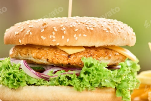 Preview: Close up burger cutlet.