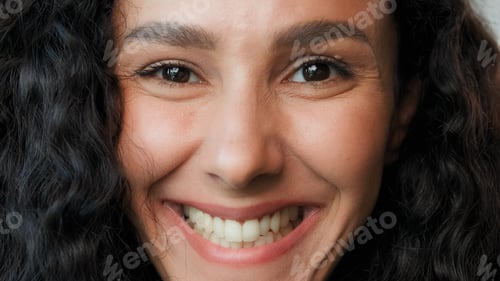 Preview: Close up girl face young beautiful arabian hispanic mexican model young woman gorgeous lady with