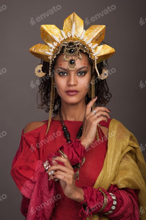 Preview: Portrait Of Woman In Creative Indian Style