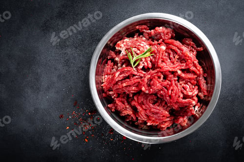 Preview: Mince. Ground meat with ingredients for cooking