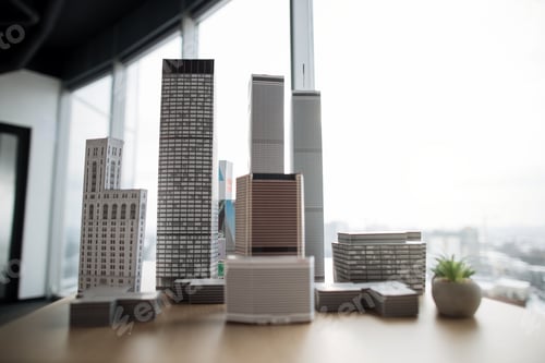 Preview: Building complex prototype project of residential or business district, city model