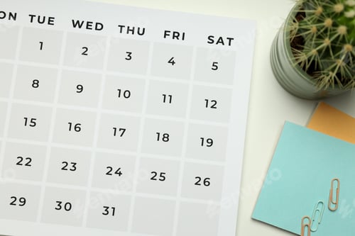 Preview: Concept of event planning and work planning, close up