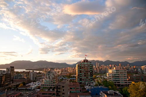 Preview: Vancouver Skyline, at dusk from a building