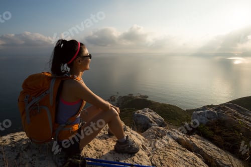 Preview: Hiking on seaside enjoy the sunrise landscape
