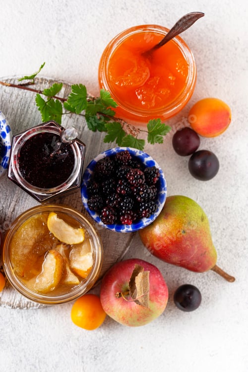 Preview: Assortment of different jams in jars