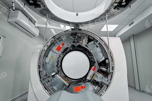 Preview: MRI - Magnetic resonance imaging scan device. MRI scaner room