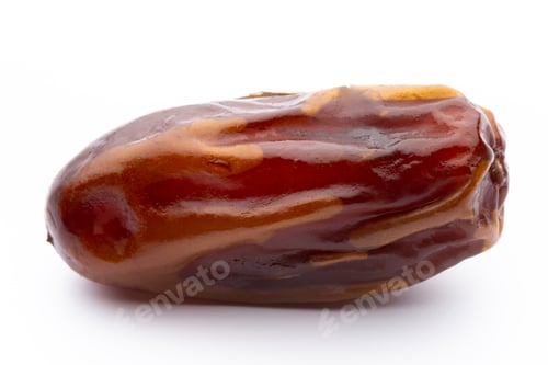 Preview: Dry dates isolated on white background. Top view. Flat lay pattern.