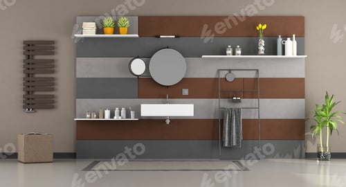 Preview: Modern bathroom with washbasin