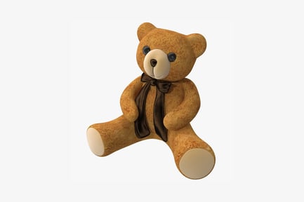 Preview: Seated teddy bear with black ribbon