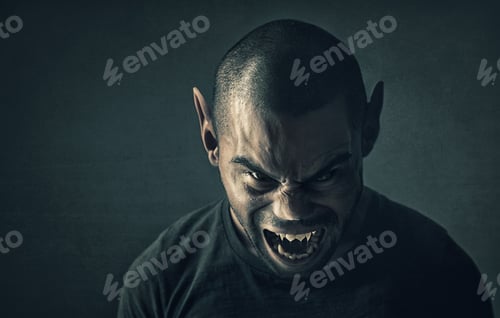 Preview: Feeling the full moon. Computer manipulated shot of a man turning into a monster.