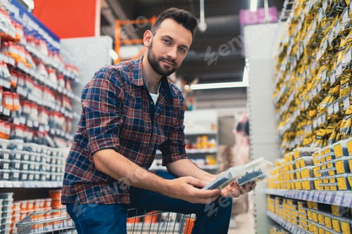 Preview: hardware store customer chooses wood screws