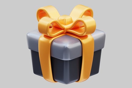 Preview: Gift box with orange ribbon