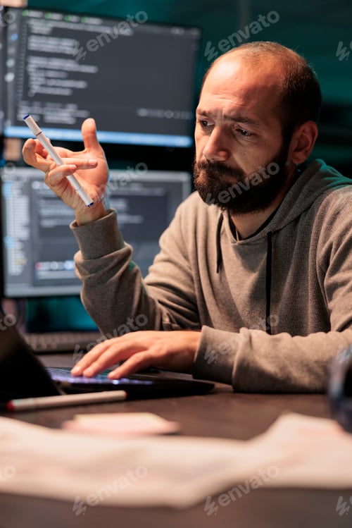 Preview: App developer brainstorming ideas about coding
