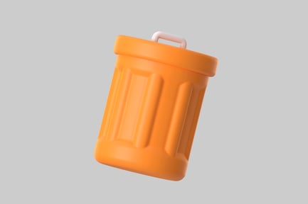 Visualização: Lixeira de mesa laranja