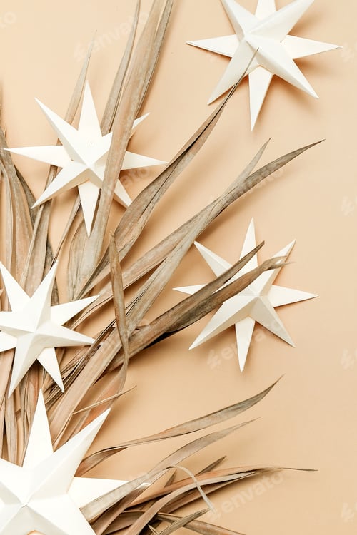 Preview: Merry Christmas.Christmas stars handmade light beige background.Monochrome,Christmas background,holi
