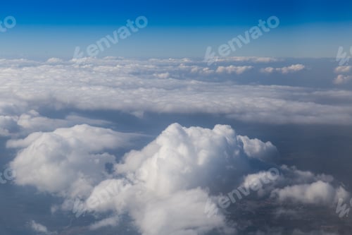Preview: Land view through clouds, aerial photography.