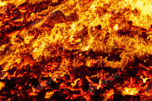 Preview: Fire. Volcano incandescent material. Hot charcoal bonfire. Carbon emissions combustion