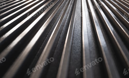 Preview: Close-up of a golden corrugated metal surface