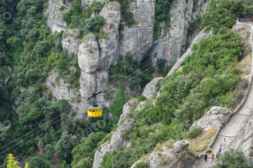 Preview: Beautiful shot of the Montserrat funicular in the hills, UK