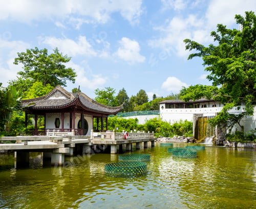 Preview: Chinese style pavilion with lake