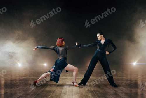 Preview: Elegant dancers, latin ballrom dance on stage