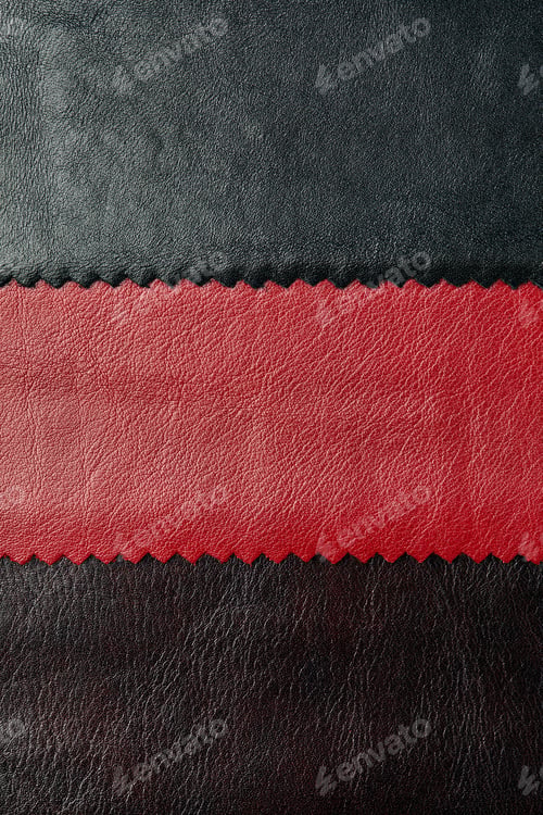 Preview: black and red leather with with curly edge. Uses for background. furniture upholstery background.