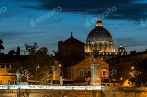 Preview: Ponte Vittorio Emanuele II & the dome of St Peter's Basilica, Rome, Italy