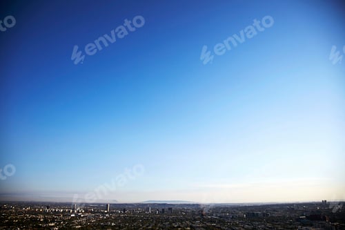 Preview: Cityscape and clear blue sky, Los Angeles, California, USA