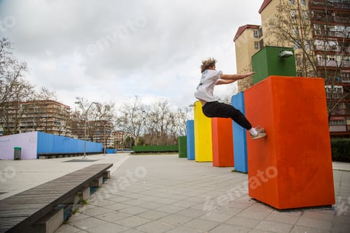 Preview: series of photos of young man jumping 5 of 8