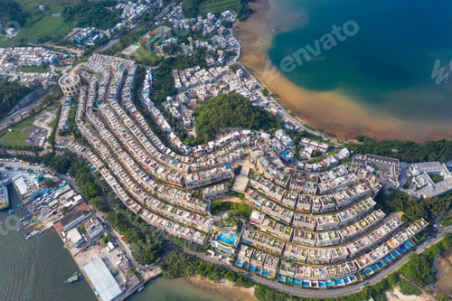 Preview: Tai Po, Hong Kong 10 May 2019: top view of Hong Kong residential district