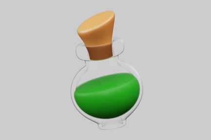 Preview: Cartoon potion bottle green liquid