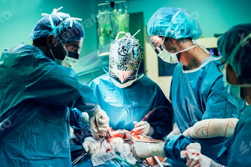 Preview: Team of Surgeons Operating.