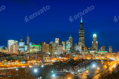 Preview: Skyscrapers in Chicago city, Skyline, illinois, USA