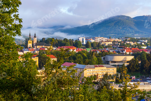 Preview: Cloudy morning in Banska Bystrica, Slovakia.