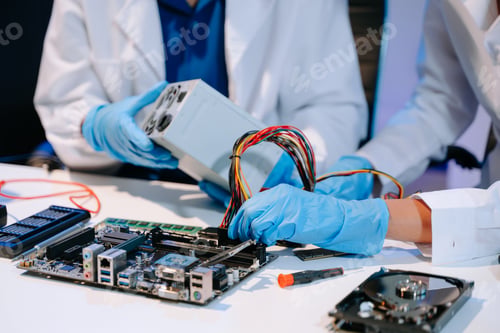 Preview: Showcasing expert computer hardware assembly and hard drive installation with precision