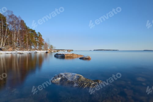 Preview: Before sunset in winter Uuutela near Helsinki.