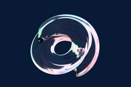 Preview: Holographic 3D Spiral Torus Abstract Shape
