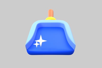 Preview: Blue dustpan with stars decal