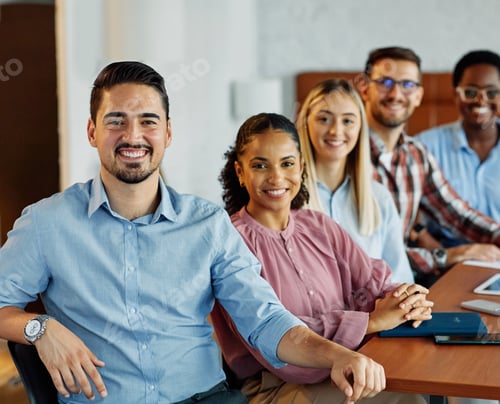 Preview: Young business people having a meeting