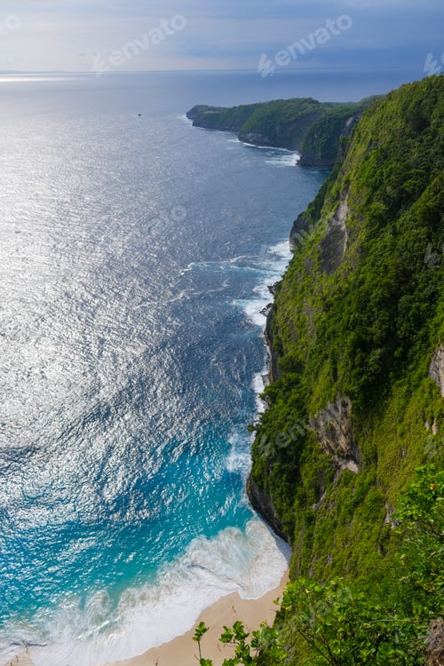 Preview: Majestic Cliffside View Overlooking the Sparkling Sea and Sandy Cove