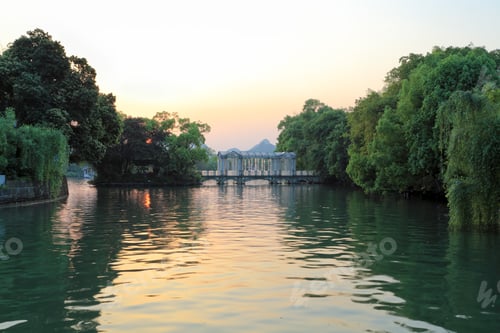 Preview: banyan lake in sunset