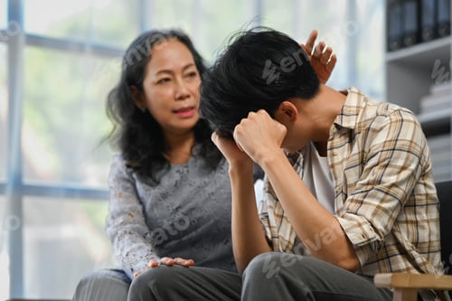 Preview: Comforting with family concept, Domestic life, city life.